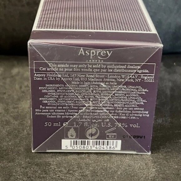 Asprey Of London Purple Water Eau De Cologne 1.7 Oz. - SEALED in Original Box - Picture 6 of 7